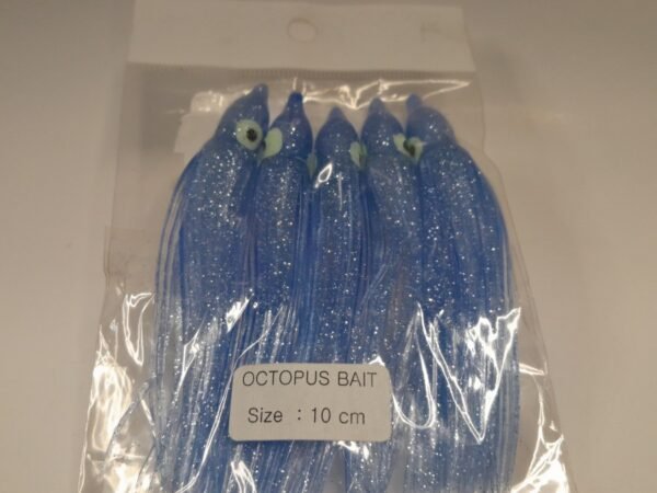 SEÑUELO PULPO X5 AZUL CLARO C ESCARCHA 10CM