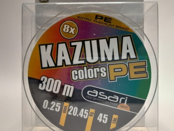 MULTIFILAMENTO 8X PE 0,25 MM 300 MTS 18,2 KG KAZUMA MULTICOLOR
