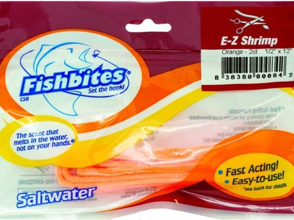FISHBITES e-z clam Shrimp Orange 1/2" x 12" 2ct