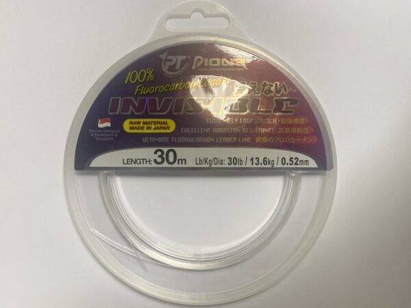 LEADER FLUOROCARBONO INVISIBLE 30M 30LB 0.52MM PIONEER
