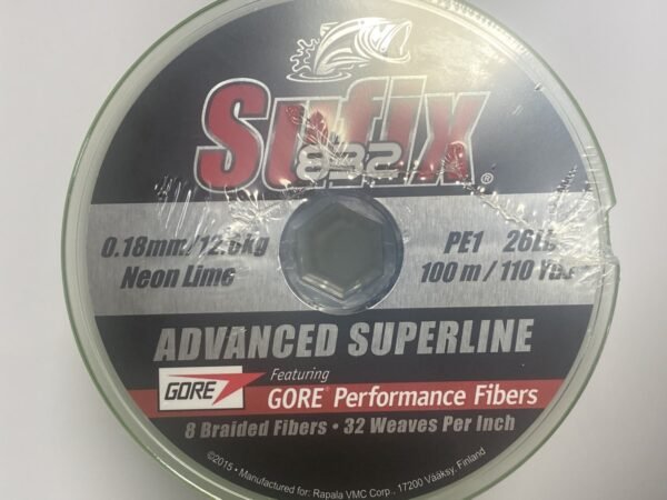 LINEA 8 HEBRAS 832 ADVANCED SUPERLINE 0.18 MM 12.0 KG 100 M SUFIX