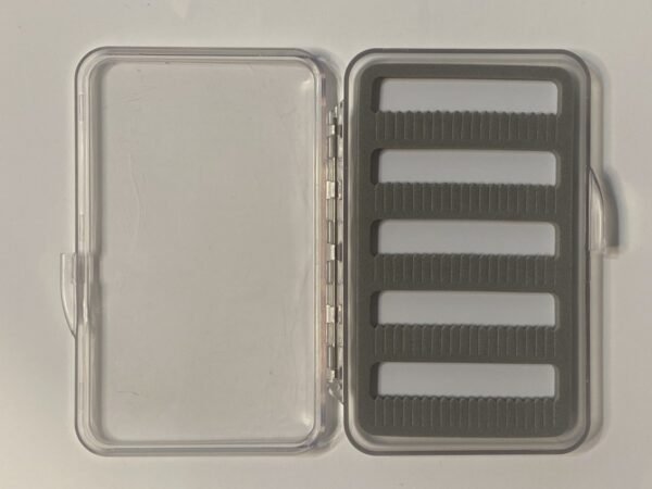 CAJA MOSQUERA TRANSPARENTE CON GOMA GRISM
