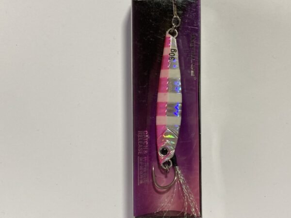 SEÑUELO JIG WAHOO 30 GRS GRIS ROSA RAYAS ALLBLUE