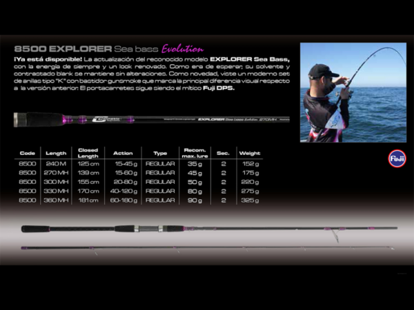 CAÑA EXPLORER SEA BASS EVOLUTION EXTREME 270MH 15-60 GRS CINNETIC