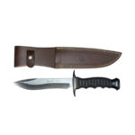 CUCHILLO ARTESANAL MANGO DE GOMA NEGRO MUELA