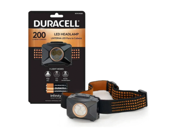 LINTERNA DE CABEZA 200 LMENES DURACELL