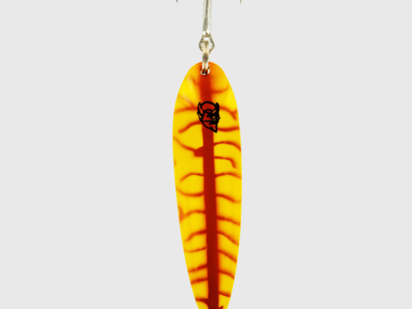 CUCHARA 56G 7757 AMARILLA CON LINEAS ROJAS DARDEVLE