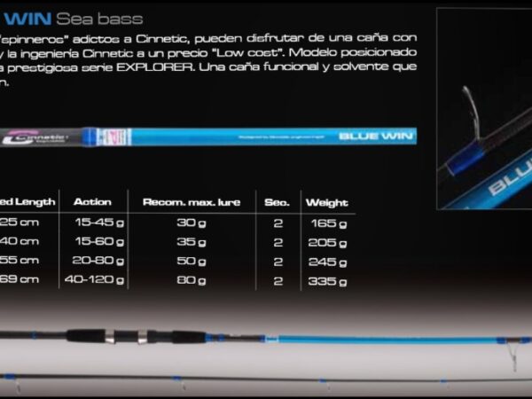 CAÑA BLUE WIN SEABASS 3.3MT 40-120G CINNETIC