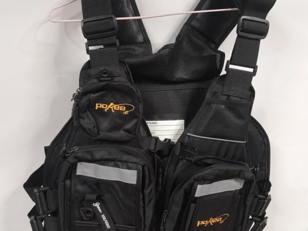 CHALECO PESCA NEGRO SEMI FLOTANTE POKEE