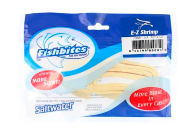 FISHBITES E-Z Shrimp Flesh 1/2" x 12" 2ct