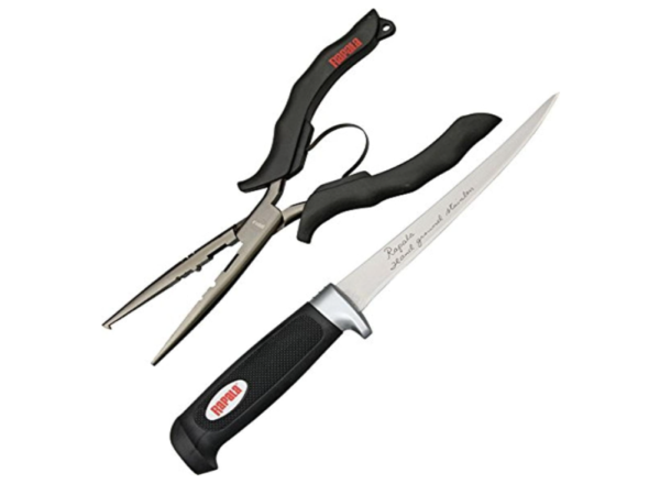 COMBO CUCHILLO FILETERO ALICATE ACERO INOX RAPALA