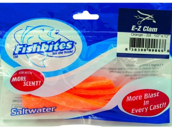 FISHBITES E-Z CLAM ORANGE 1/2" X 12"