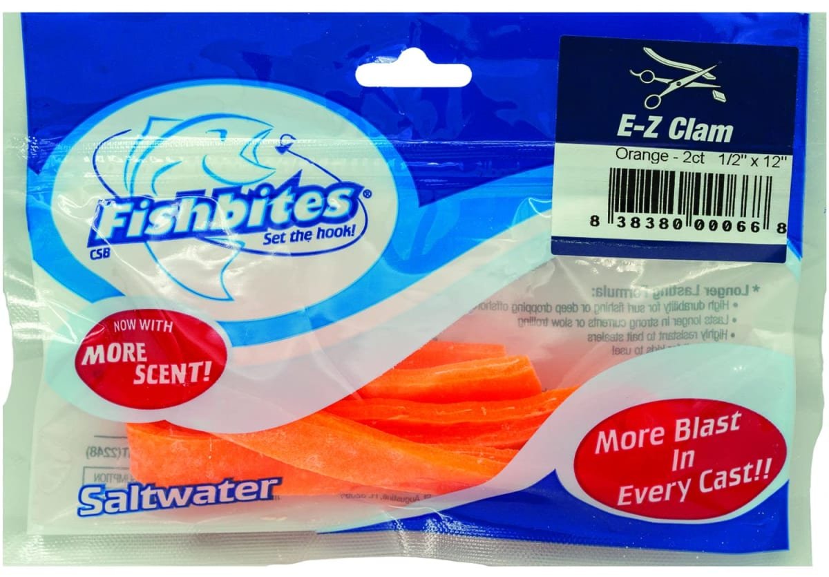 X_71lr7pggn4l3356.jpg FISHBITES E-Z CLAM ORANGE 1/2" X 12" - Imagen 1