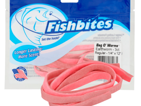 FISHBITES E-Z BAG OWORMS BLOODWORM 3/8" X 12" 2CT