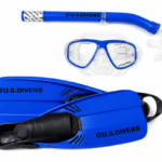 SET SNORKEL MASCARA ALETA PROFESSIONAL JUNIOR M AZUL AQUA LUNG
