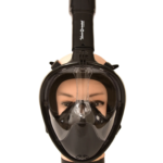 MASCARA FULL FACE NEGRA CON SNORKEL MODELO TIBURON CABO SUB TALLA S/M