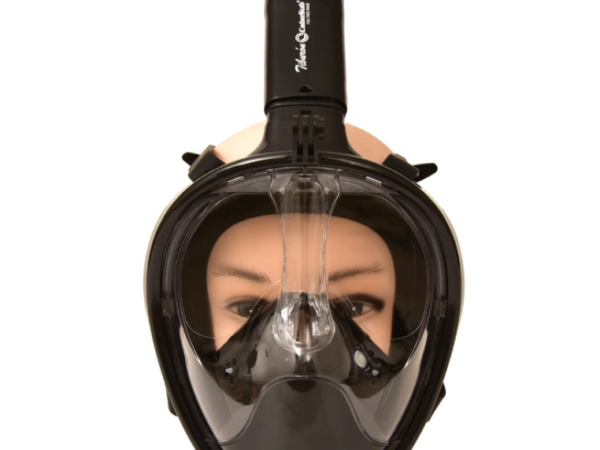 MASCARA FULL FACE NEGRA CON SNORKEL MODELO TIBURON CABO SUB TALLA S/M