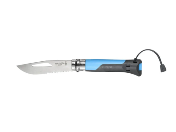 CUCHILLO OUTDOOR C SILBATO N°8 AZUL OPINEL