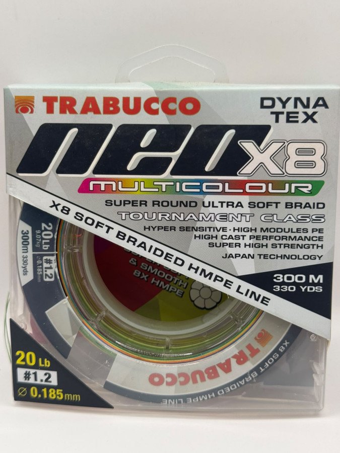 WhatsApp20Image202026-07-0120at2017.08.12.jpeg MULTIFILAMENTO / NEO X8 TRENZADO MULTICOLOR 20LB 1.2 0.185MM 300M /TRABUCCO - Imagen 1