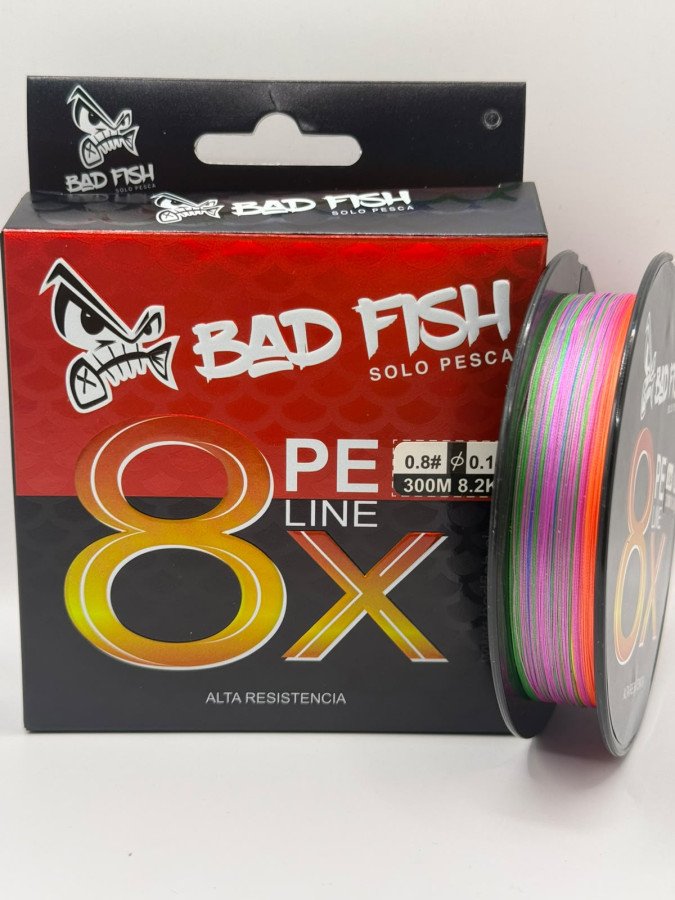 WhatsApp20Image202026-07-0320at2011.55.35.jpeg MULTIFILAMENTO X8 0.8 300MTS 0.147MM BAD FISH / MULTICOLOR - Imagen 1