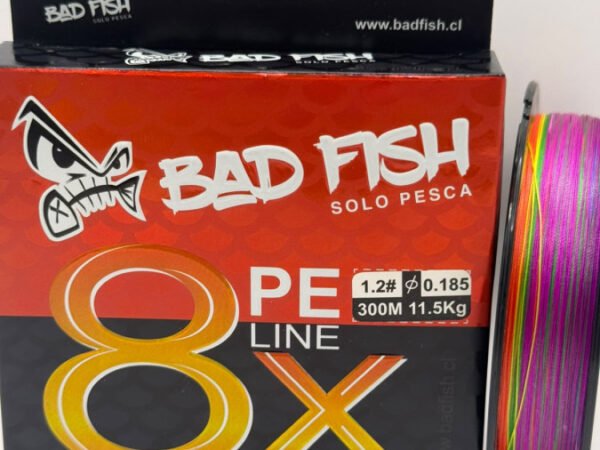 MULTIFILAMENTO X8 /  300MTS 0.185MM  / BAD FISH  / MULTICOLOR / 11.5 KG