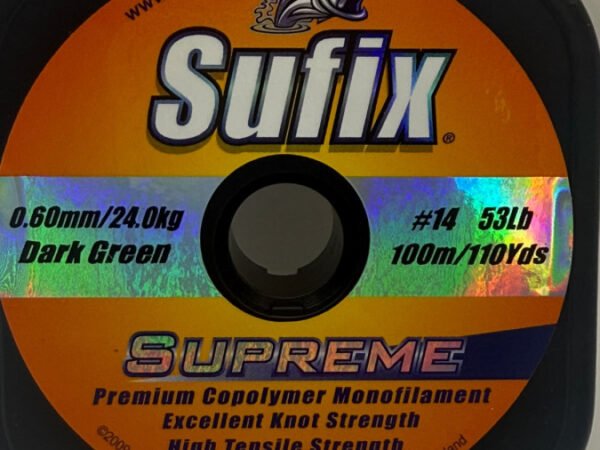NYLON MONOFILAMENTO SUPREME 0,60 MM 24.O K VERDE 100 MT SUFIX