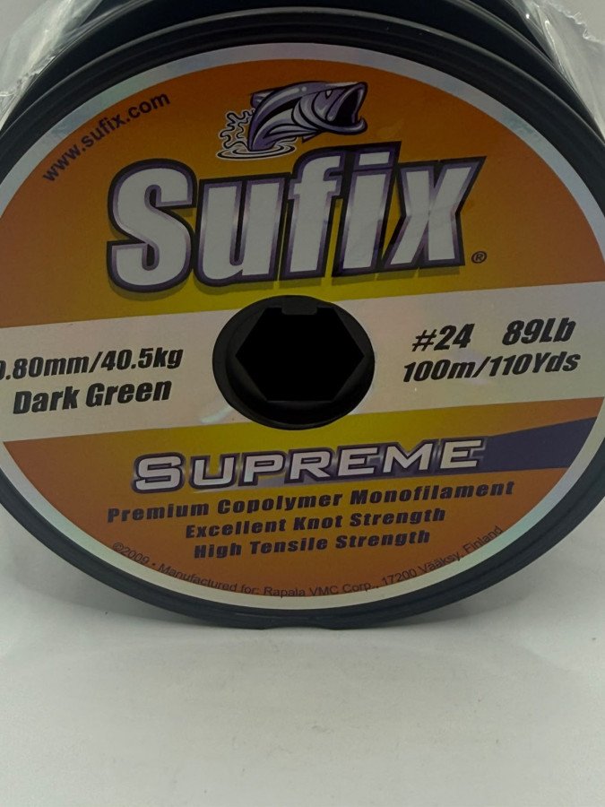 WhatsApp20Image202026-07-0420at2013.35.512028229.jpeg NAYLON MONOFILAMENTO SUPREME 0,80 MM 40.5 KG 100 MT SUFIX VERDE - Imagen 1