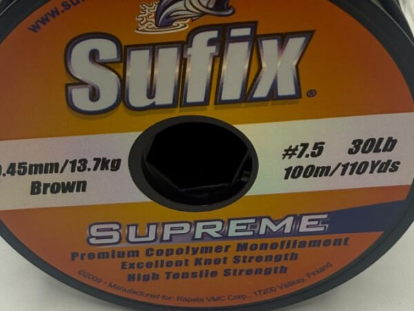 NAYLON MONOFILAMENTO SUPREME 0,45 13,7 KG CAFE 100 M SUFIX